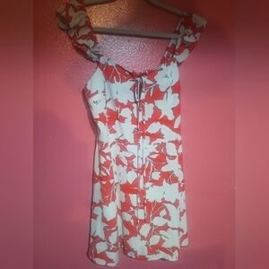 •Summer Me• EUC Women's Orange and White Floral Dress